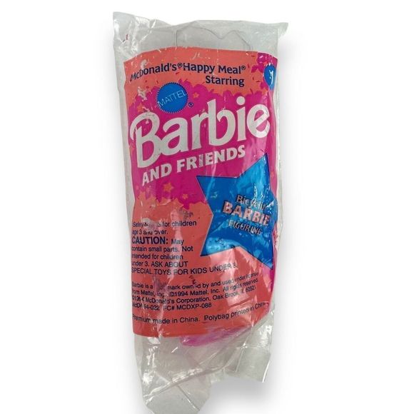 McDonald's Vintage Happy Meal Toy 1994 Barbie & Friends Bicyclin Barbie‎ #1 NIP - Picture 2 of 5